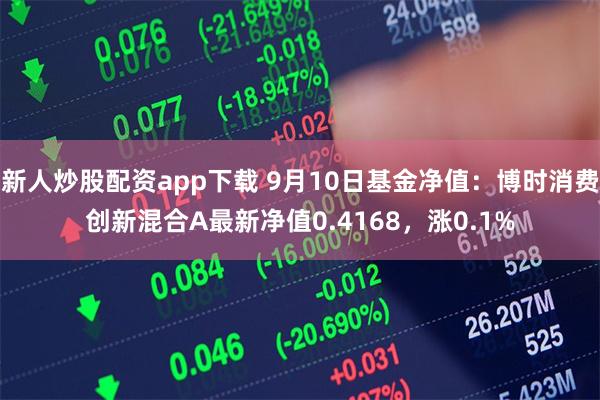 新人炒股配资app下载 9月10日基金净值：博时消费创新混合A最新净值0.4168，涨0.1%